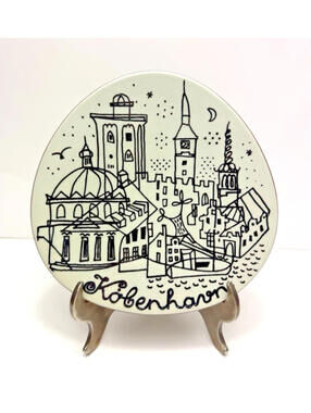 Vtg Knabstrup København Copenhagen Scandinavian Wall Plate Denmark 6"